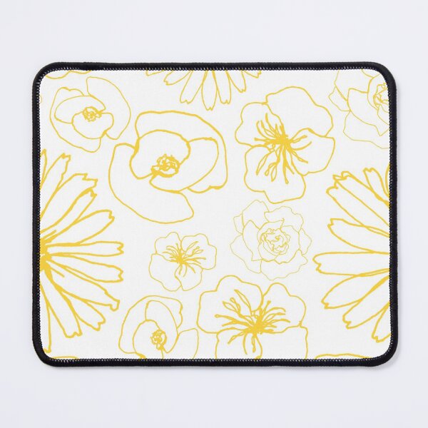 Item preview, Linework Flowers - Yellow on White designed and sold by PaintInTheNight.