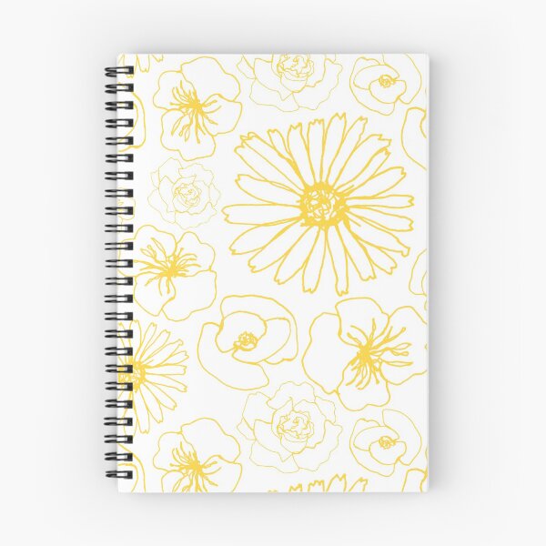 Item preview, Linework Flowers - Amarillo sobre blanco designed and sold by PaintInTheNight.