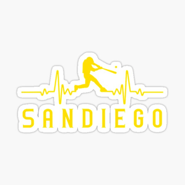 "San Diego Baseball Heartbeat Sd Game Active TShirt.png" Sticker for