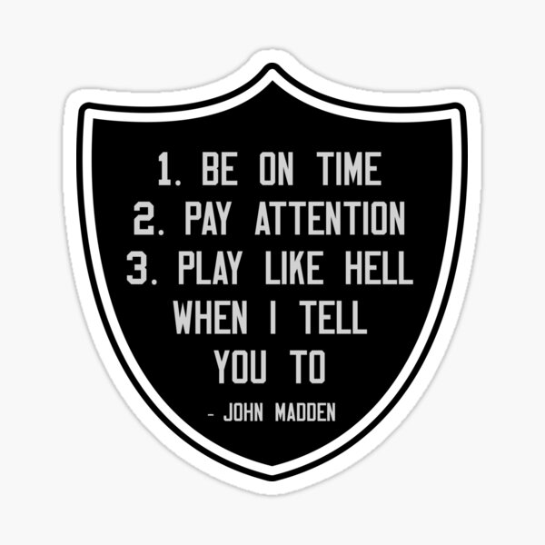 John Madden EA NFL Raiders Shirt Sticker for Sale by RoyaltyWearTees