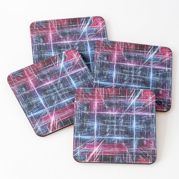 Item preview, ENTRANDO EN EL METAVERSO • Patrón Cyber Punk Vaporwave colorido futurista sin fisuras • Fondo de laberinto de cuadrícula decorativa • Rojo - Azul cian - Verde azulado - Magenta púrpura designed and sold by SassyClassyMe.