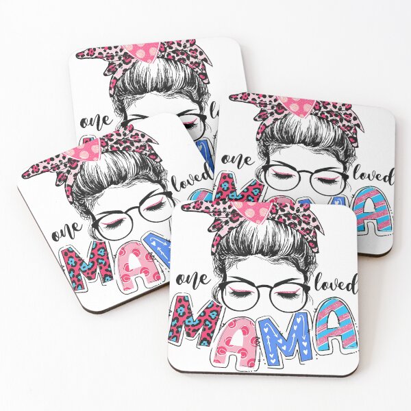 Item preview, One Love Mama Leopard Messy Bun Girl Valentine's Day designed and sold by JodyBoling.