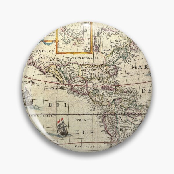 Item preview, Map Print of America by Willem Blaeu, 1621. designed and sold by vintagemapstore.