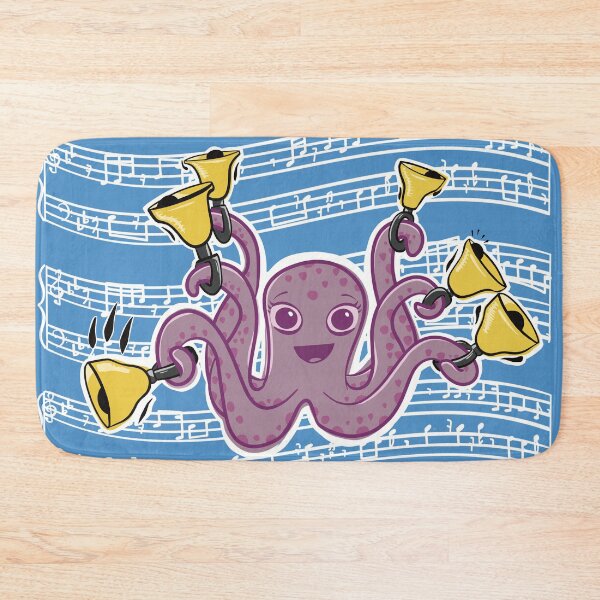 Item preview, Octopus Ringing Handbells With Music Sheet Cartoon designed and sold by SubtleSplit.