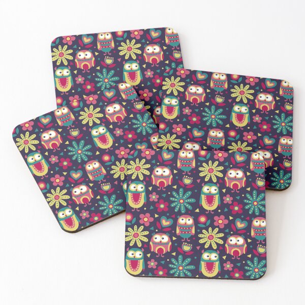 Item preview, Cute owls with flowers designed and sold by SweetPea49.