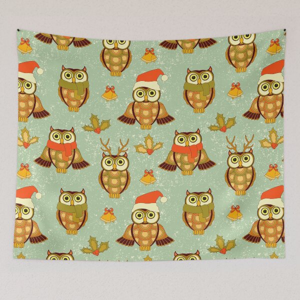 Item preview, Cute owl christmas seamless designed and sold by SweetPea49.