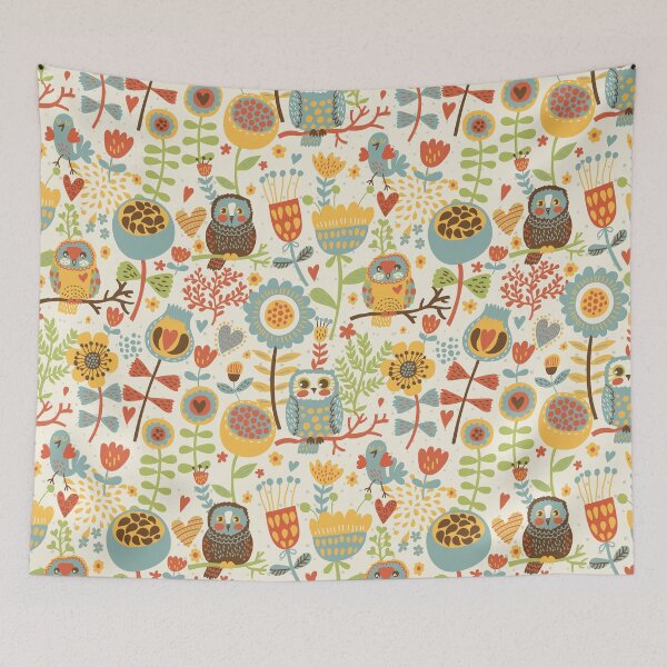 Item preview, Cute vintage colorful owls designed and sold by SweetTea4U.