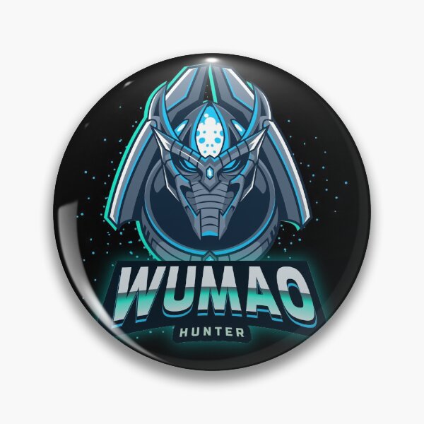 Item preview, Wumao Hunter Gamer Badge Mecha designed and sold by ReRevolution.