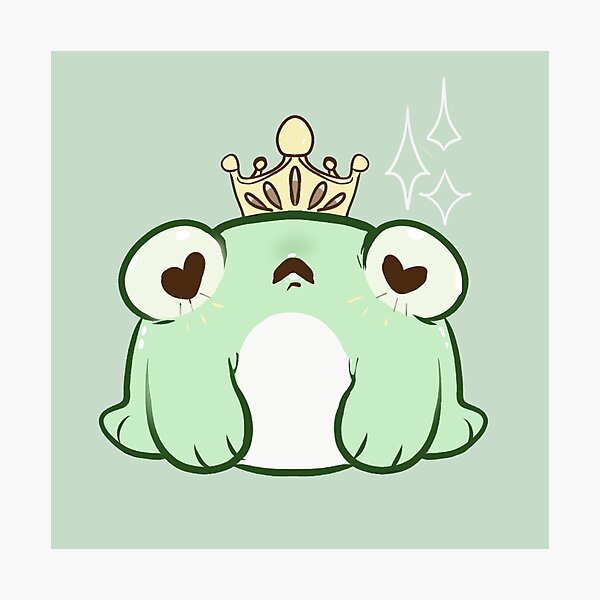 Kawaii Frog Prince Photographic Print for Sale by Paintingpixel