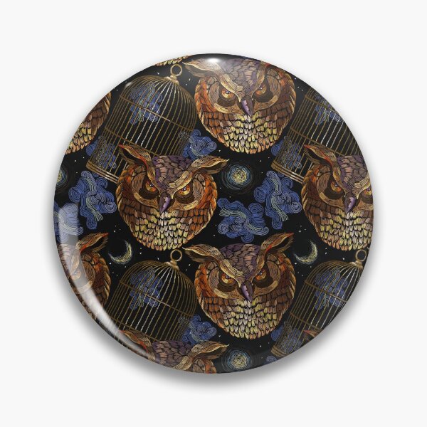 Item preview, Gothic embroidery owls designed and sold by LittleShop79.