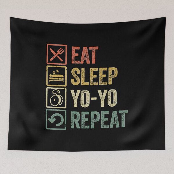 Item preview, Funny eat sleep yo yo repeat retro vintage gift designed and sold by HN-ART.
