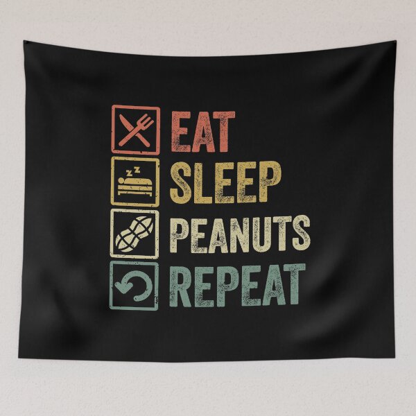 Item preview, Funny eat sleep peanuts repeat retro vintage gift designed and sold by HN-ART.
