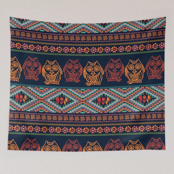 Item preview, Bohemian owl pattern designed and sold by LittleShop79.