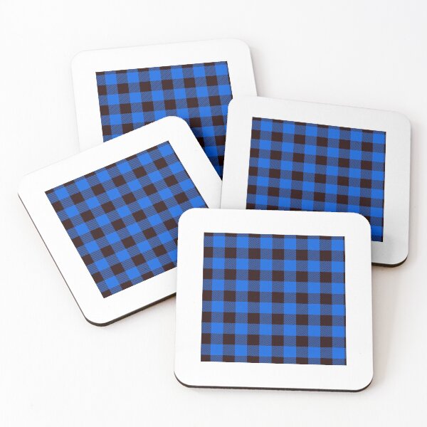 Item preview, Scottish Tartan Buffalo Plaid Black Blue designed and sold by DeYoungFashion.