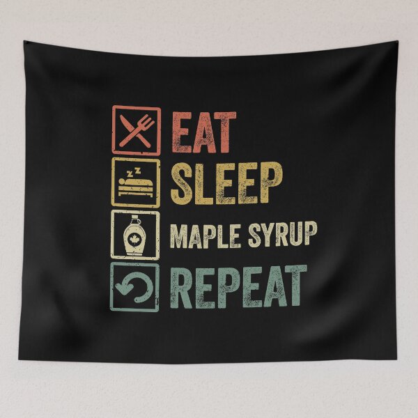 Item preview, Funny eat sleep maple syrup repeat retro vintage gift designed and sold by HN-ART.
