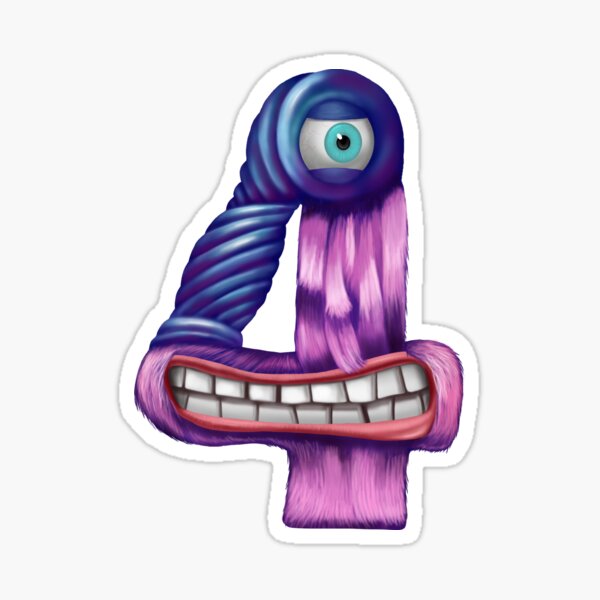 Monster Number 4 Sticker