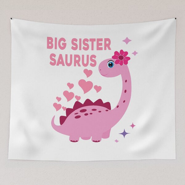 Item preview, Dinosaur Big Sister Saurus Announcement Tee Funny Girls designed and sold by ZANNIX.