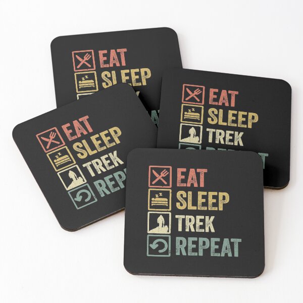 Item preview, Funny eat sleep trek repeat retro vintage gift designed and sold by HN-ART.