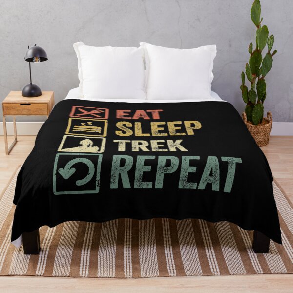 Item preview, Funny eat sleep trek repeat retro vintage gift designed and sold by HN-ART.