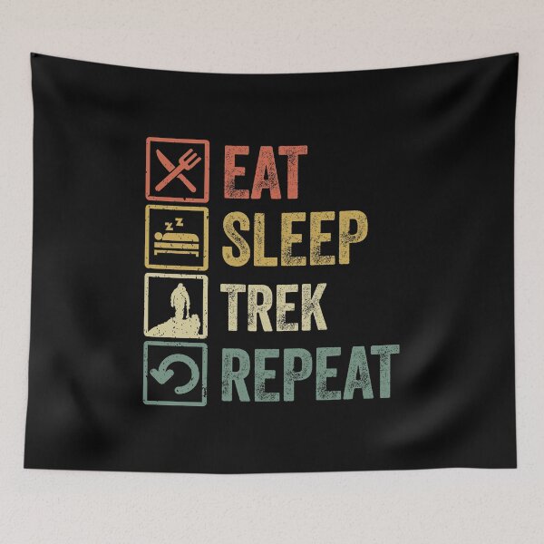 Item preview, Funny eat sleep trek repeat retro vintage gift designed and sold by HN-ART.