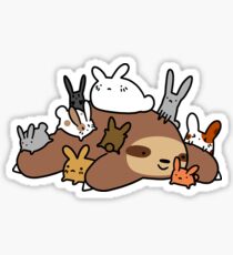Bunnies and Sloth Sticker