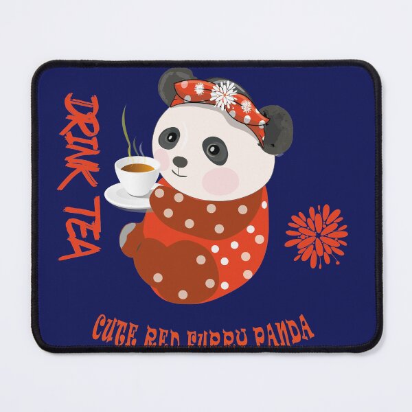 Item preview, Cute Furry Red Panda Flower Drinking tea designed and sold by fatydesignspace.