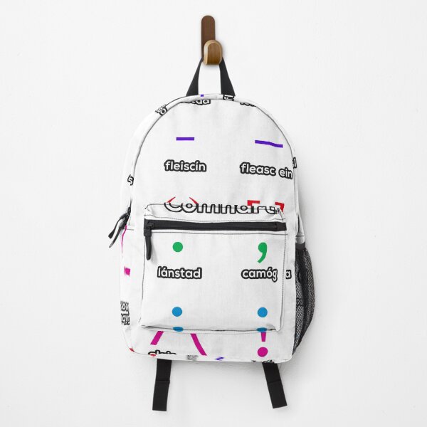Item preview, Poncaíocht i nGaeilge / Punctuation marks as Gaeilge (Ildaite le téacs bán / Multicoloured with white text) designed and sold by focalnathabairt.