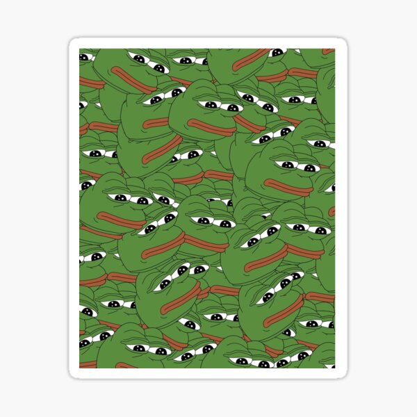 Pepe Allover Pattern Sad Frog Meme Graphic Sticker For Sale By Strayheadcovers Redbubble 6401