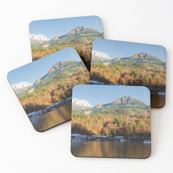Item preview, Königssee Boat Houses And Jenner Mountain designed and sold by rawshutterbug.