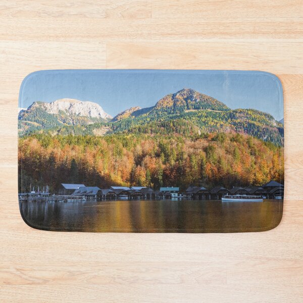 Item preview, Königssee Boat Houses And Jenner Mountain designed and sold by rawshutterbug.