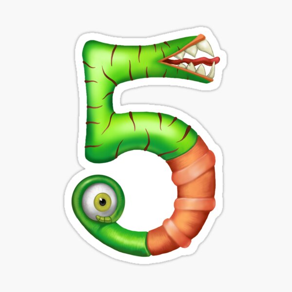 Monster Number 5 Sticker