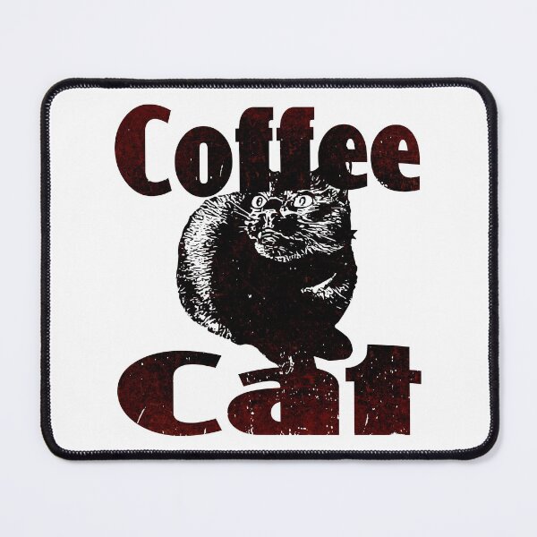 Item preview, Coffee Cat (Classic Distressed Vintage Retro 70's Look • Kopi Luwak • Black Brown • Lucky Cat Quote • Sticker or Mug for Pet Loving Caffeine Addicts) designed and sold by SassyClassyMe.