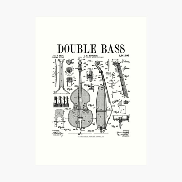 Viol and Violin Patent Poster Violoncello and Double-bass 