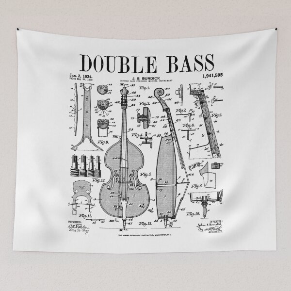 Item preview, Double Bass Player Bassist Musical Instrument Vintage Patent designed and sold by GrandeDuc.