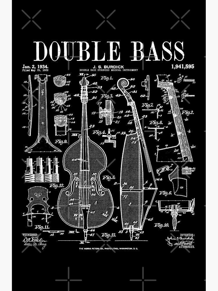 Viol and Violin Patent Poster Violoncello and Double-bass 