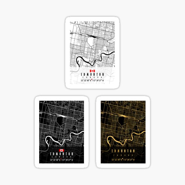 "EDMONTON MAP CANADA Sticker Pack" Sticker for Sale by hatimelhag