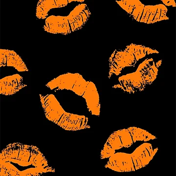 Artwork thumbnail, Orange Lips Pattern by LMoonDesigns