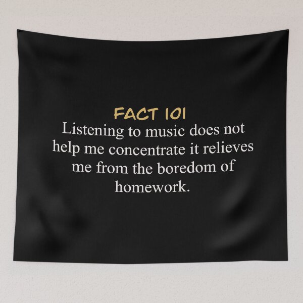 Item preview, Relatable teen struggles, I hate homework, school kid problems, listening to music doesn’t help me concentrate it relives me from the boredom of homework, music doesn’t help me concentrate, designed and sold by RashidaHanaart.