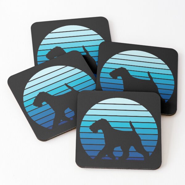 Item preview, Schnauzer Lovers - Gradient Blue Retro Sunset Silhouette designed and sold by Krysanthe.