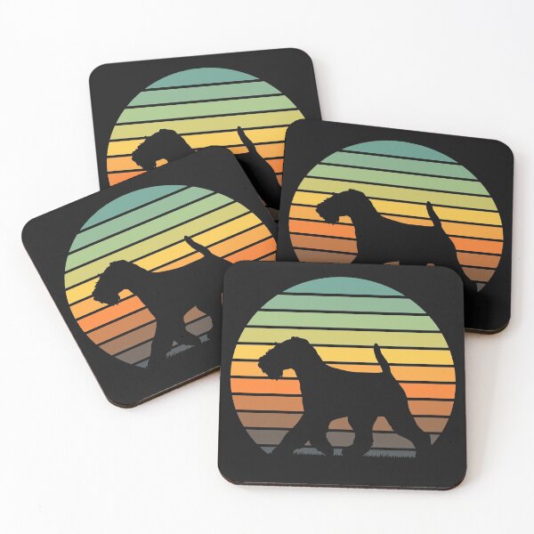 Item preview, Schnauzer Lovers - Muted Retro Sunset Dog Silhouette designed and sold by Krysanthe.