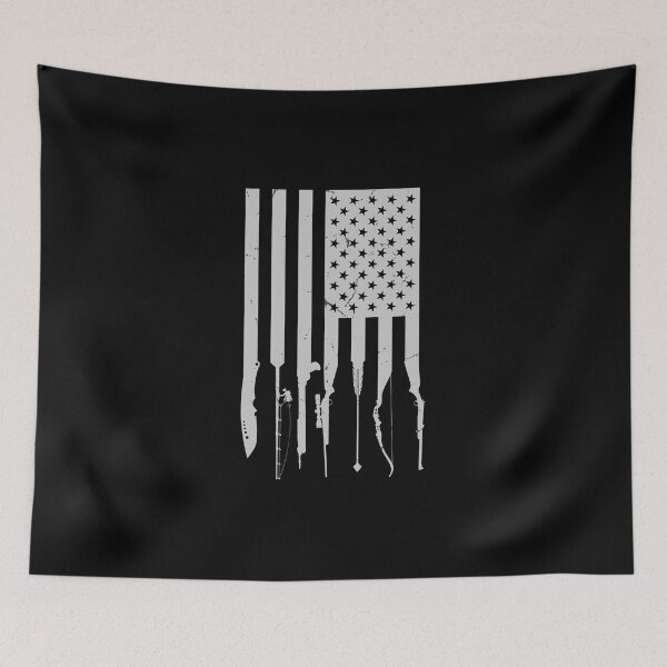 Item preview, Hunting And Fishing American Flag Weapons designed and sold by StrongShirts.
