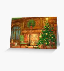 Christmas Fireplace Greeting Card