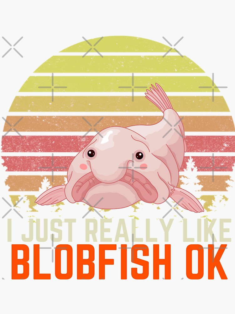 Vintage blobfish retro design underwater world - Blobfish - Tapestry