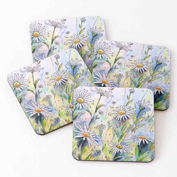 Item preview, White daisy field designed and sold by cornercroft.