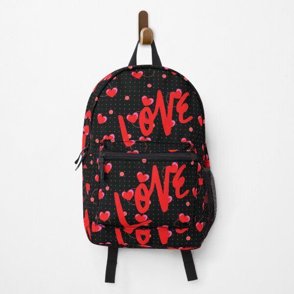 Item preview, LOVE RED HEARTS AND BUBBLES BLACK BACKGROUND designed and sold by Affyboss6.