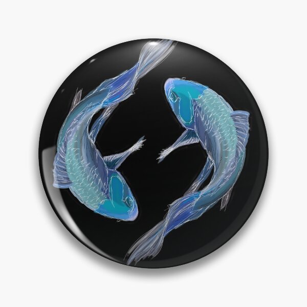 Item preview, Japanese Koi Fish Blue Ying Yang designed and sold by bunchofroses.