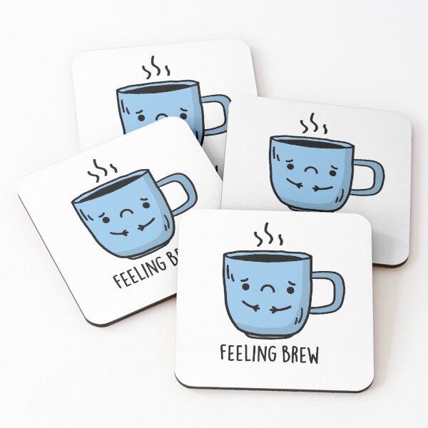 Item preview, Feeling Brew Funny Sad Coffee Puns  designed and sold by punnybone.