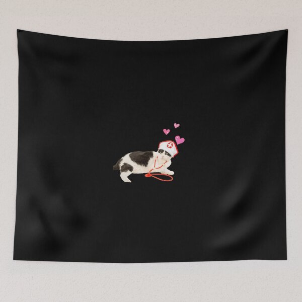 Item preview, nurse cat needle, best doctor cat, cat with stethoscope designed and sold by prodesignerpro.