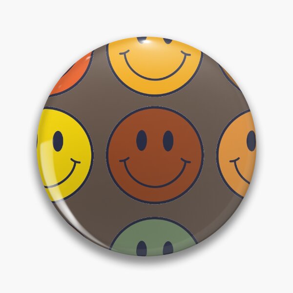 Item preview, 70s Retro Brown Happy Face Pattern designed and sold by Purplerain457.