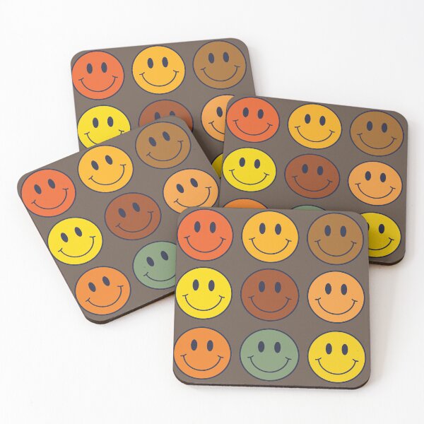 Item preview, 70s Retro Brown Happy Face Pattern designed and sold by Purplerain457.